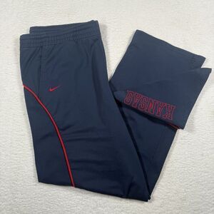 VTG Nike Kansas Jayhawks Track Pants Mens XL Navy Warm Up Drawstring Gym‎ Active